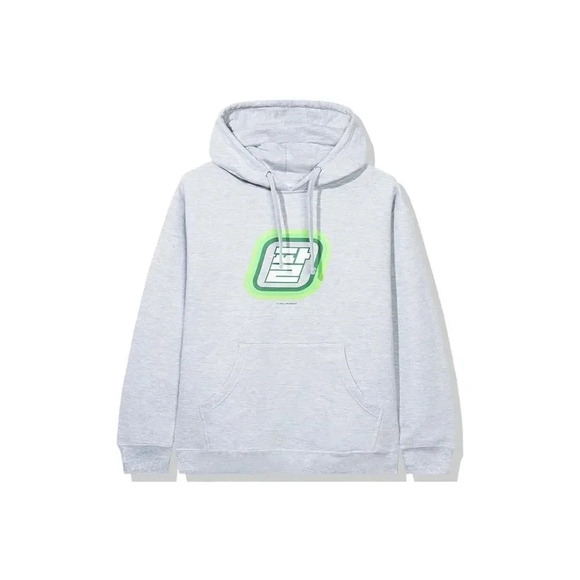 Anti Social Social Club Strawberry Slush Hoodie Pullover M Gray Green Spell Out - Picture 3 of 12